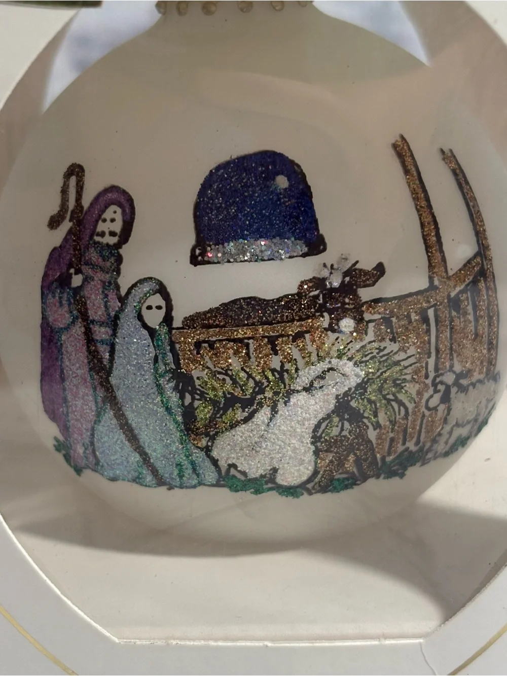 NIB 1992 Heart Gifts by Teresa Thibault “Jesus Is Born” hand-painted ornament